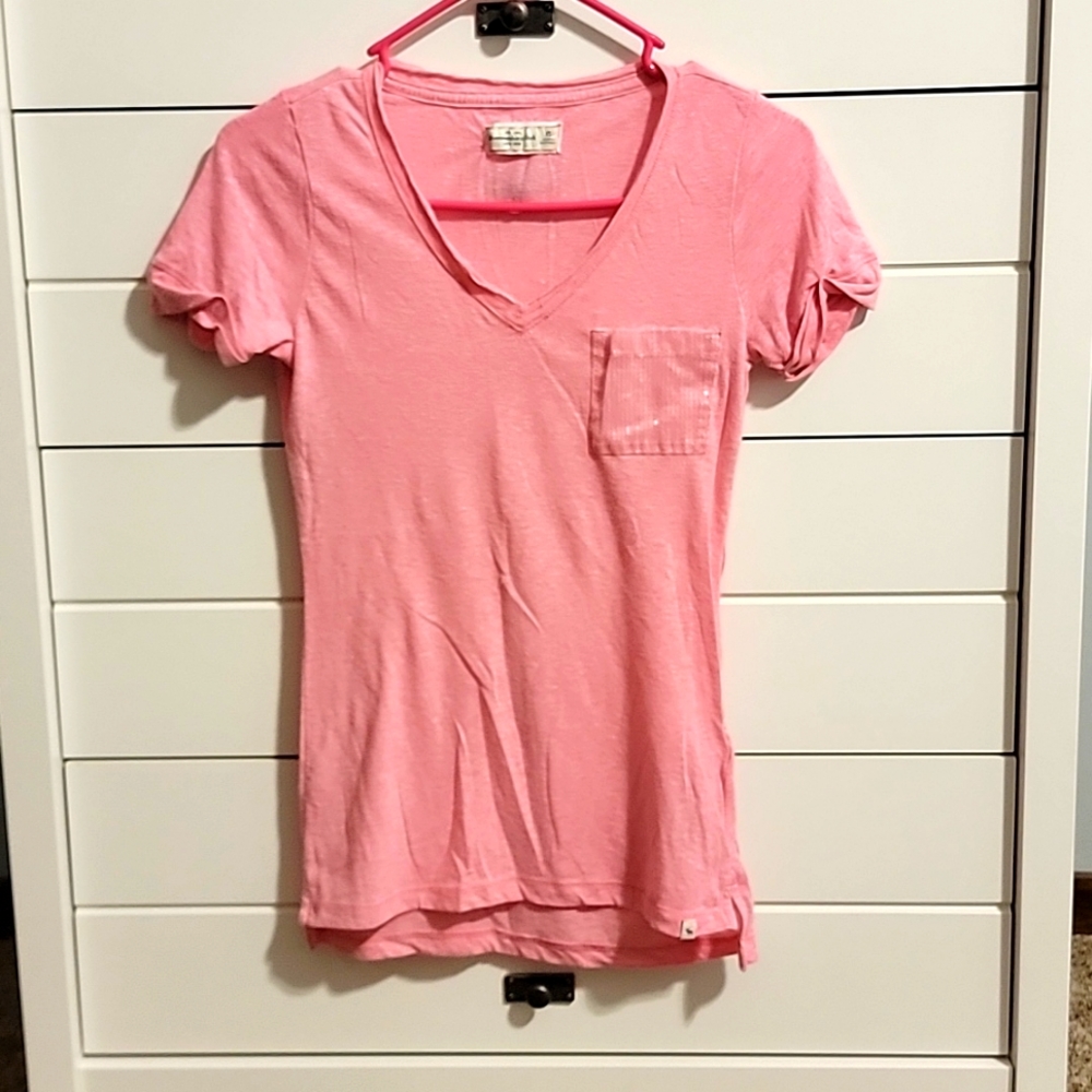Pink v neck t shirt